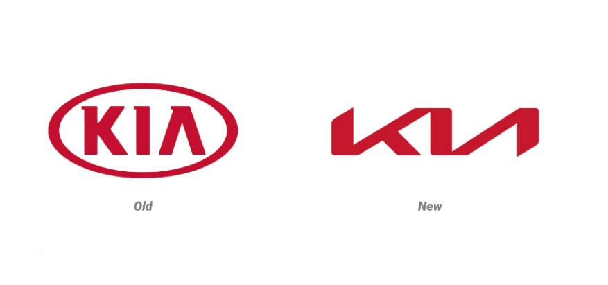 Kia old and new logo design 