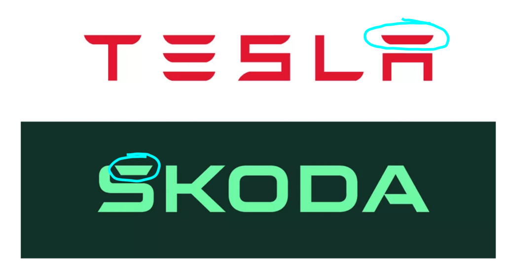 Skoda's New Brand Identity compared to Tesla